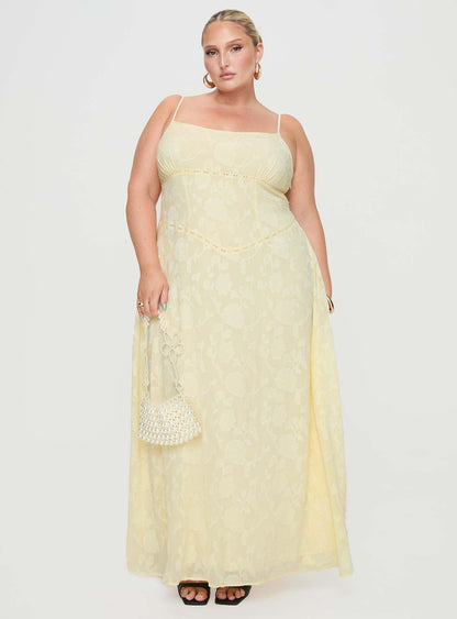 South Of France Maxi Dress Yellow Curve