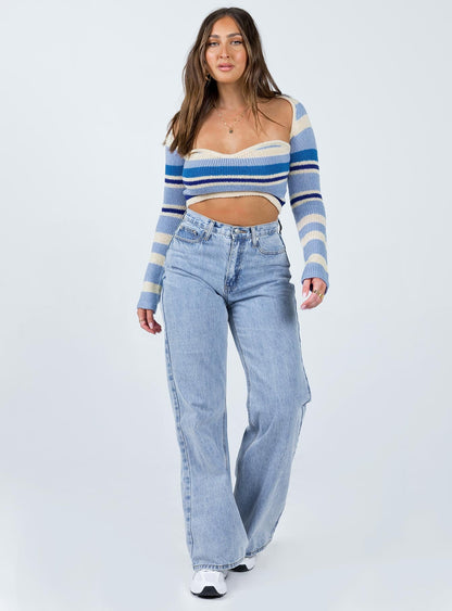 Serafini Bolero Knit Top Blue