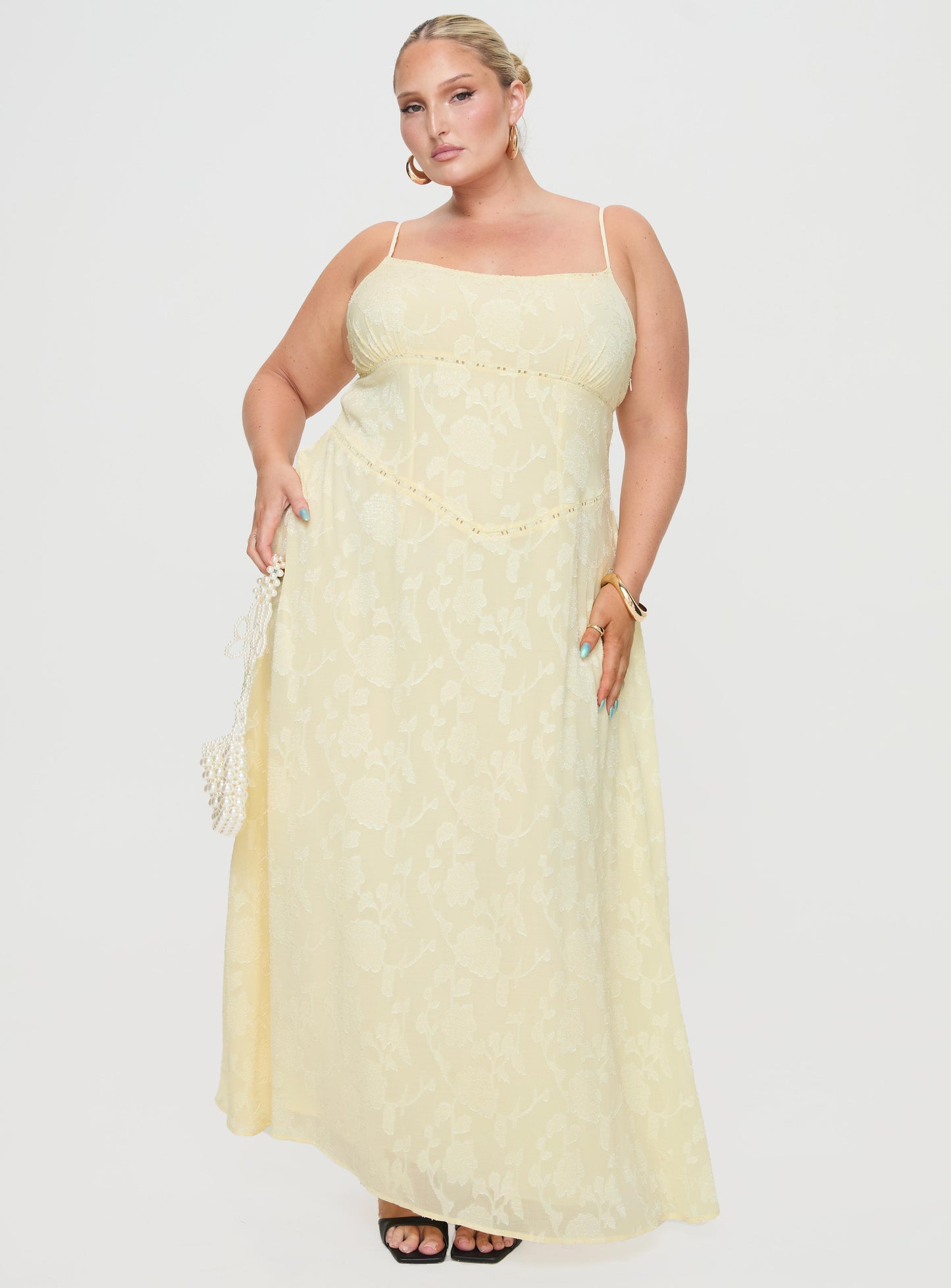 South Of France Maxi Dress Yellow Curve