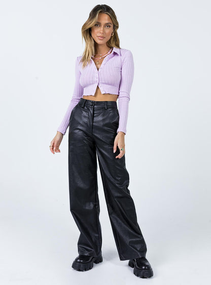 Jessie PU Pants Black