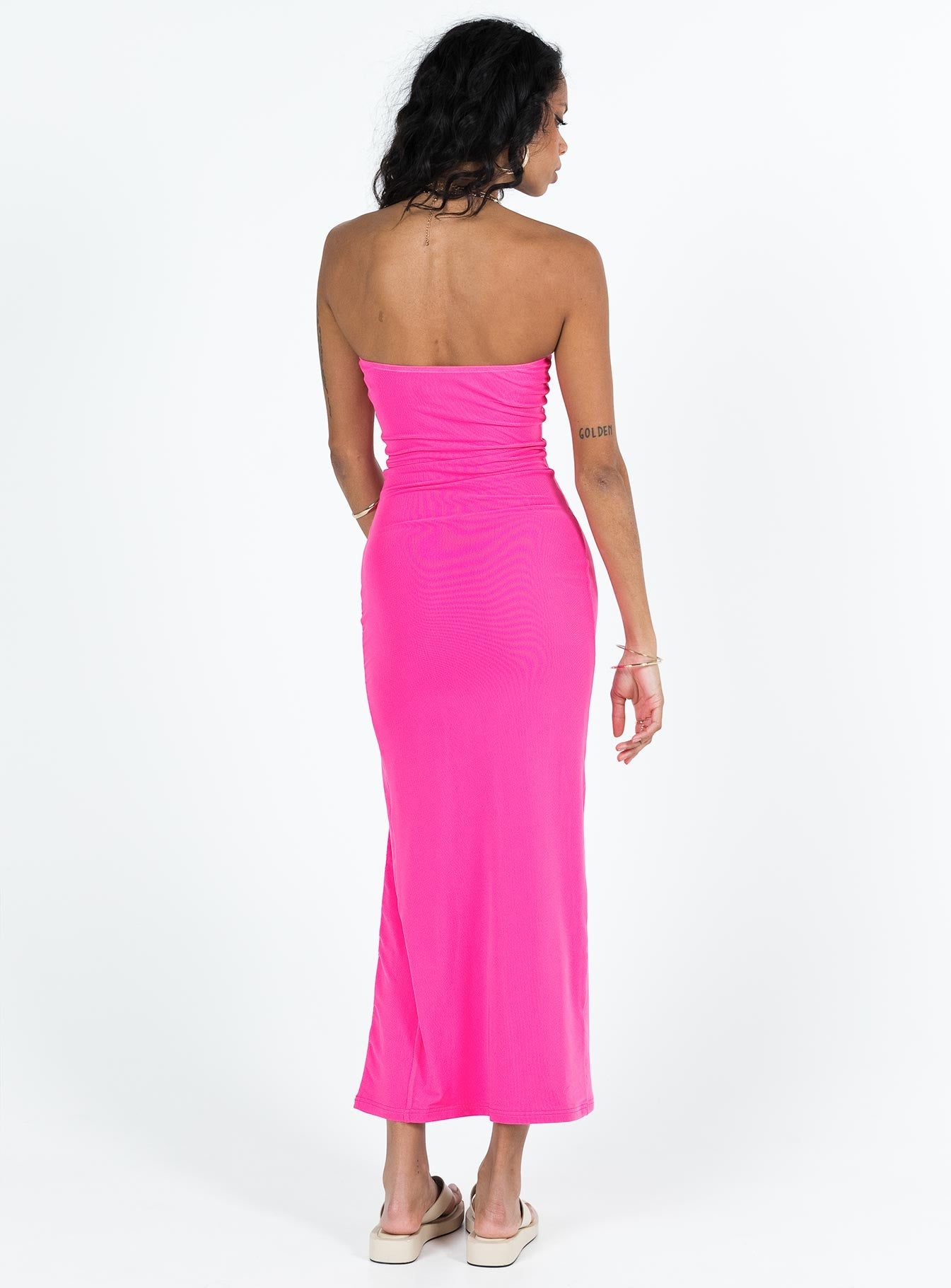 Panama Strapless Maxi Dress Hot Pink