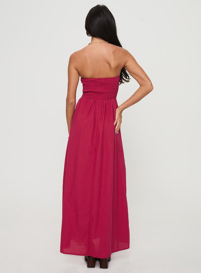 Dayona Strapless Maxi Dress Red