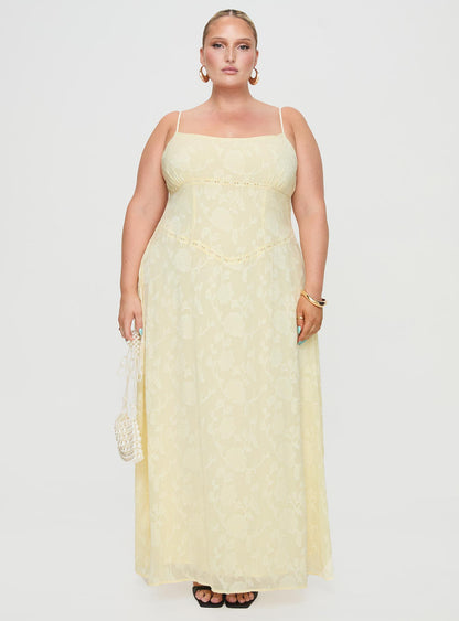 South Of France Maxi Dress Yellow Curve