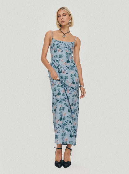 Ravia Maxi Dress Blue / Floral