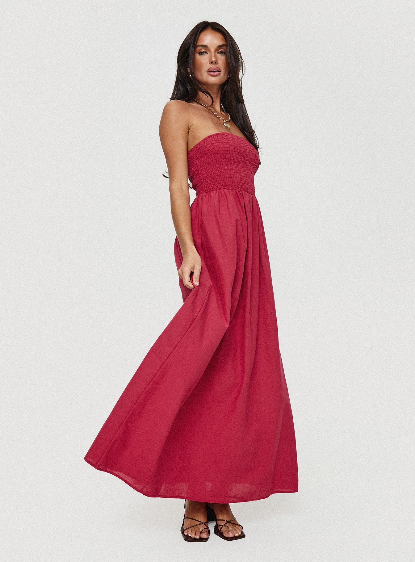 Dayona Strapless Maxi Dress Red