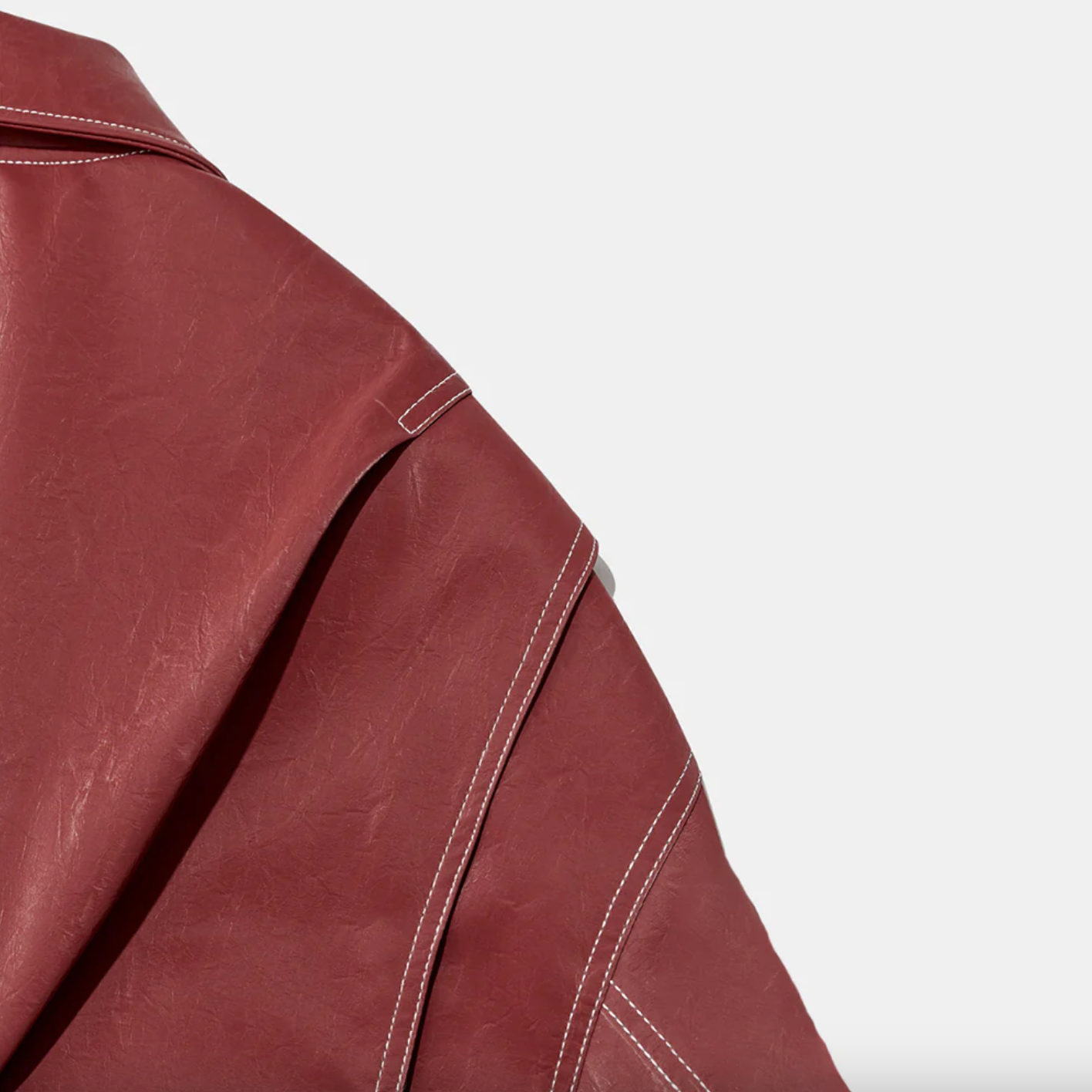 Oversized Red Leather Jacket