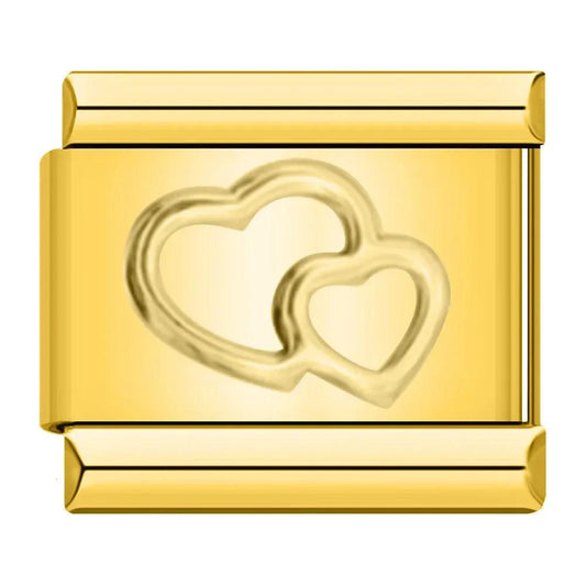 Double Hearts, on Gold