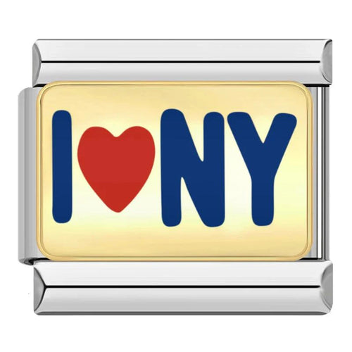 I Love NY, Plaque Or, on Silver